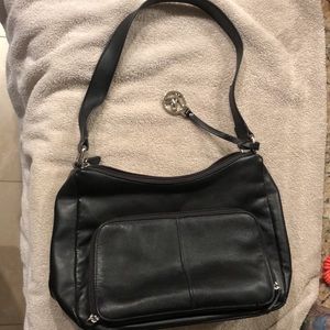 Black, Kim Rogers leather shoulder bag